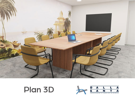 fabrication sur meure table réunion en noyer naturel - dalla santa mobilier