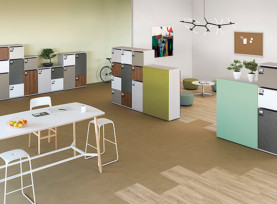 angements muraux Bruges en finition chêne clair - bureau Mérignac