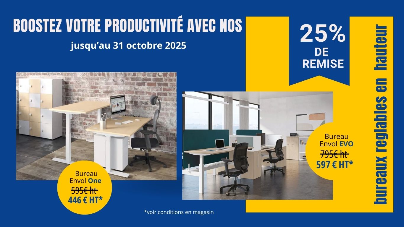Promotion bureaux réglables ONE et EVO à Bordeaux